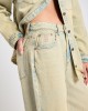One Teaspoon Love Machines High Waist Super Wide Leg Denim Blue Sand Παντελόνι