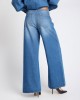 One Teaspoon Love Machines Mid Waist Super Wide Leg Denim Pacifica Blue Παντελόνι