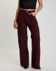 One Teaspoon Jackson Mid Waist Wide Leg Denim Oil Stained Maroon Παντελόνι