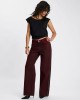 One Teaspoon Jackson Mid Waist Wide Leg Denim Oil Stained Maroon Παντελόνι