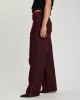 One Teaspoon Jackson Mid Waist Wide Leg Denim Oil Stained Maroon Παντελόνι