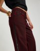 One Teaspoon Jackson Mid Waist Wide Leg Denim Oil Stained Maroon Παντελόνι
