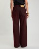 One Teaspoon Jackson Mid Waist Wide Leg Denim Oil Stained Maroon Παντελόνι