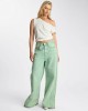 One Teaspoon Love Machines Mid Waist Super Wide Leg Denim Seaglass Green Παντελόνι