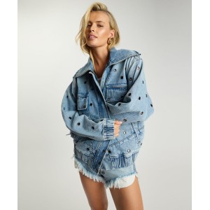 One Teaspoon Punk Paradise Denim Bomber Salty Dog Τζάκετ