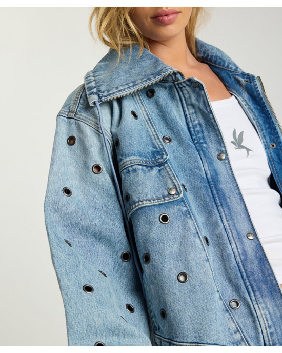 One Teaspoon Punk Paradise Denim Bomber Salty Dog Τζάκετ