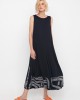 OZAI N KU Black Maxi Φόρεμα Χαλαρή Γραμμή