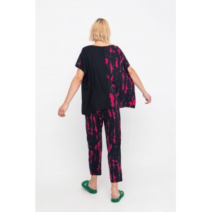 OZAI N KU Rosewater Εμπριμέ Παντελόνι 7/8 Με Τσέπες