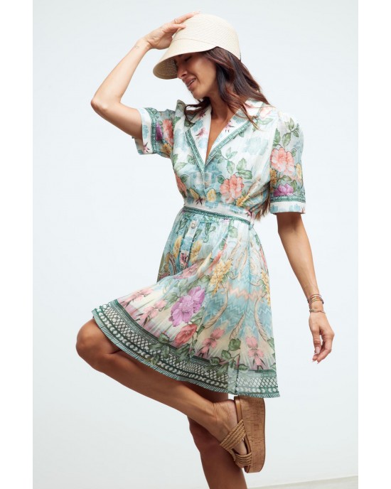 Paperlace Aurora Floral Tie Mini Φόρεμα