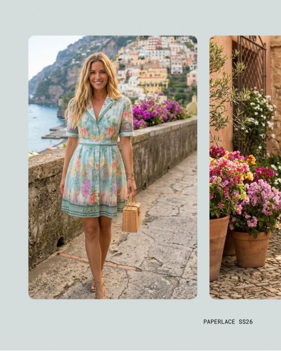 Paperlace Aurora Floral Tie Mini Φόρεμα