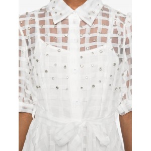 Paperlace Cassandra Rhinestone Midi White Φόρεμα