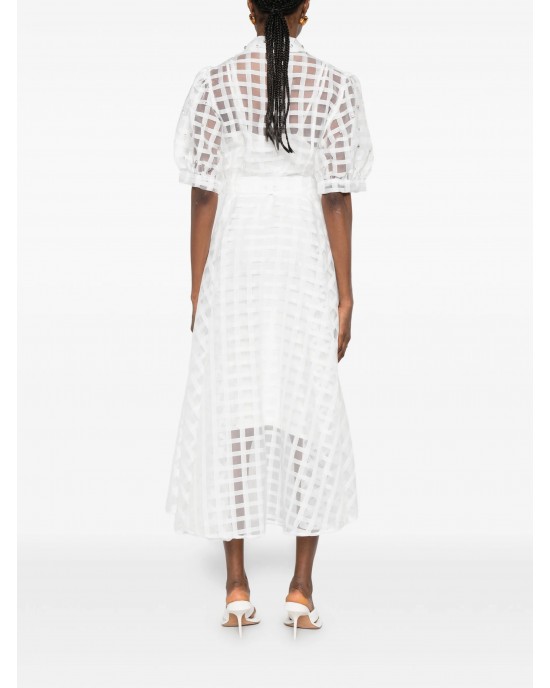 Paperlace Cassandra Rhinestone Midi White Φόρεμα