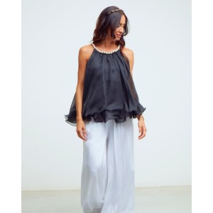 Paperlace Pearl Halter Neck Black Τοπ