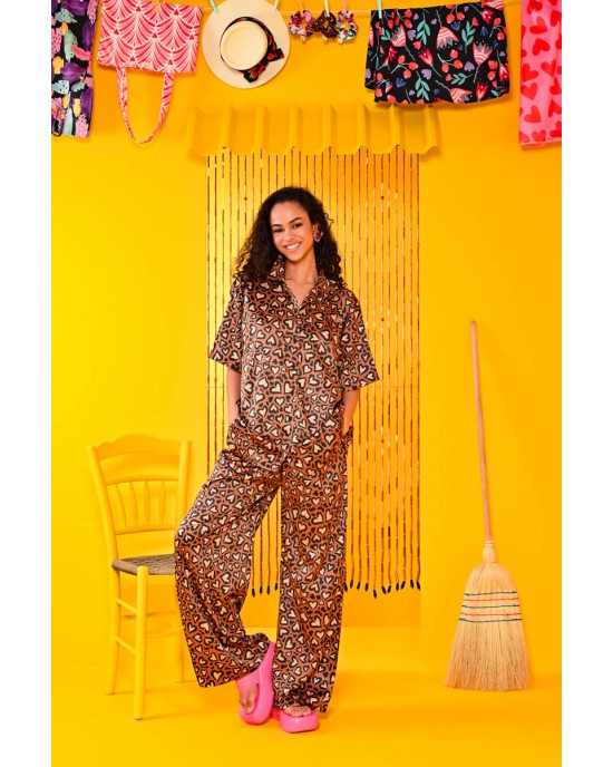 Petit Boutik Carmen Leopar Hearts Animal Print Παντελόνι