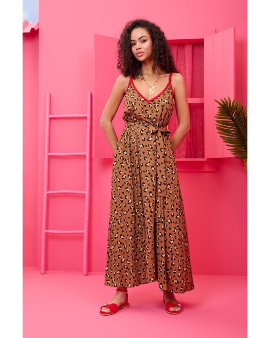 Petit Boutik Matina Leopar Animal Print Φόρεμα