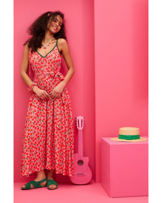 Petit Boutik Matina Pink Cherries Φόρεμα