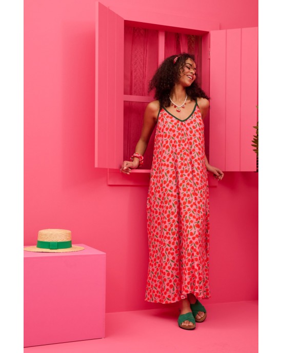 Petit Boutik Matina Pink Cherries Φόρεμα