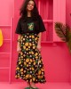 Petit Boutik Silia Black Lemons Wrap Φούστα