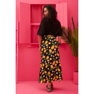 Petit Boutik Silia Black Lemons Wrap Φούστα