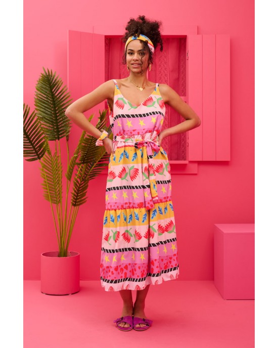 Petit Boutik Athena Multi Floral Stripes Φόρεμα