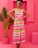 Petit Boutik Athena Multi Floral Stripes Φόρεμα