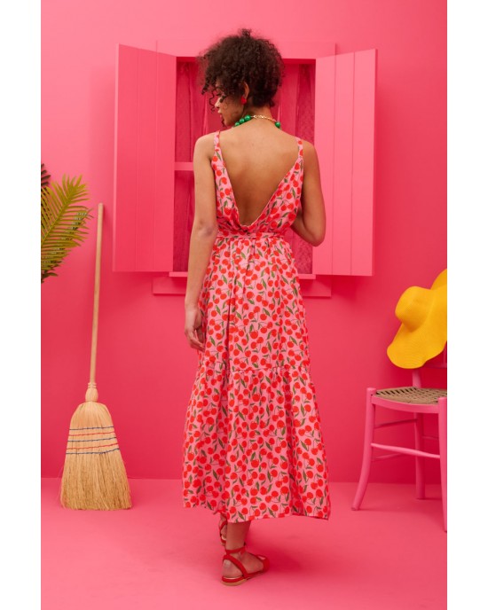 Petit Boutik Athena Pink Cherries Φόρεμα