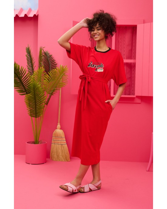Petit Boutik Reina “Θερινό Σινεμά” T-shirt Red Φόρεμα
