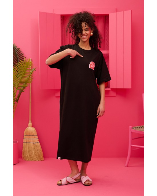 Petit Boutik Reina “Όλα Θα Πάνε Καλά” T-shirt Black Φόρεμα
