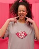 Petit Boutik Reina “Πες Το Μ΄ένα Φιλί” T-shirt Grey Φόρεμα