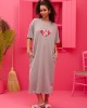 Petit Boutik Reina “Πες Το Μ΄ένα Φιλί” T-shirt Grey Φόρεμα