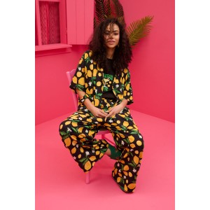 Petit Boutik Lora Black Lemons Παντελόνι