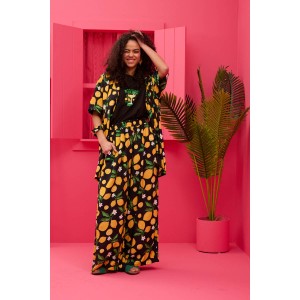 Petit Boutik Lora Black Lemons Παντελόνι