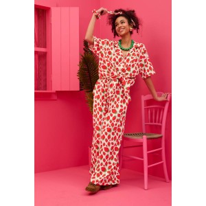 Petit Boutik Lora White Strawberries Παντελόνι