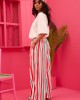 Petit Boutik Lora Red & Green Stripes Παντελόνι