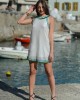 PHO Firenze Sequined Bianco Smeraldo Mini Φόρεμα