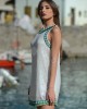 PHO Firenze Sequined Bianco Smeraldo Mini Φόρεμα