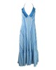 Pho Wave Plunge Neck Sun Turquoise Maxi Φόρεμα