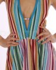 Pho Multicolor Long Hat Neck Stripes Φόρεμα