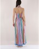 Pho Multicolor Long Hat Neck Stripes Φόρεμα