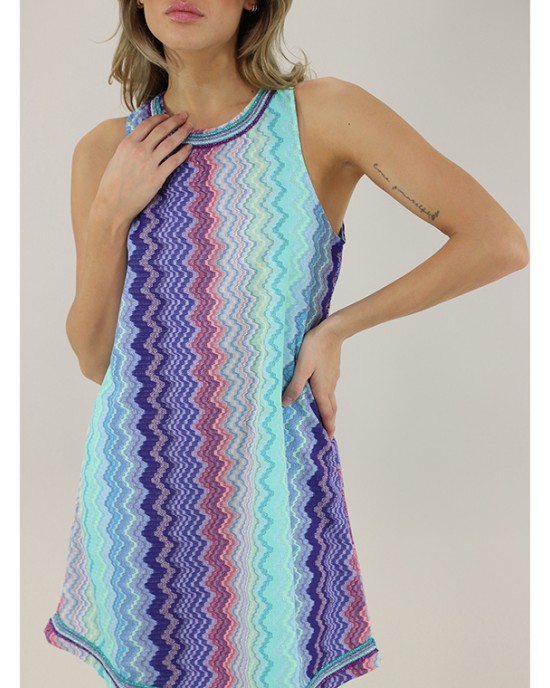 Pho Mosaic Flared Short Φόρεμα