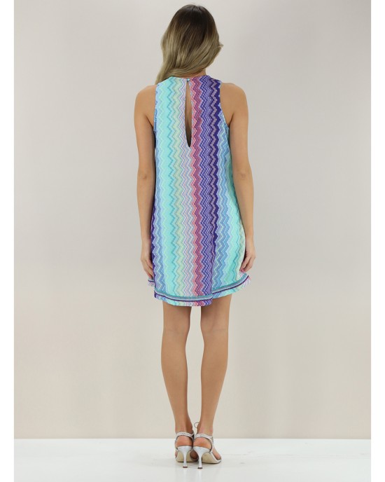 Pho Mosaic Flared Short Φόρεμα
