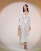 Pho Firenze Openwork Fabric White Long Φόρεμα