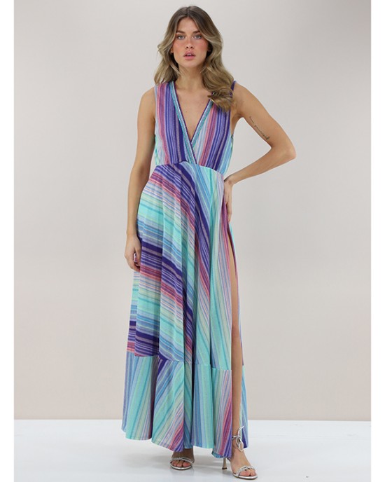 Pho Rainbow Split Jacquard Maxi Φόρεμα