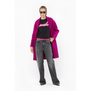 Pinko Bussolotto T-shirt With Stampa Ironiko Black/Fuxia Μπλούζα