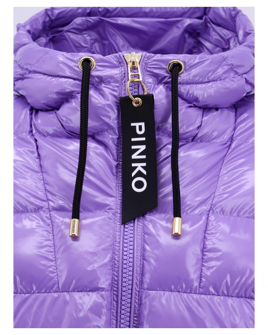 Pinko Eleodoro Crystal Nylon Μπουφάν Με Κουκούλα Purple