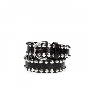 Pinko Bahia Python H3 Black Δερμάτινη Ζώνη