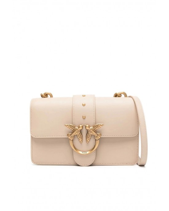 Pinko Love One Mini Simply Beige Leather Τσάντα