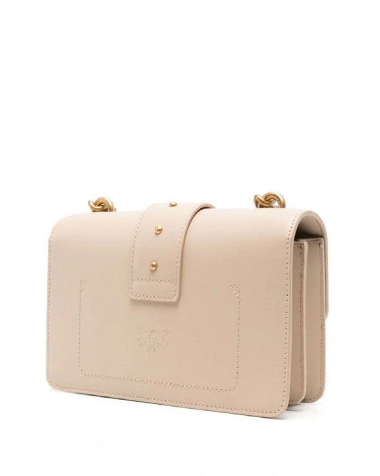 Pinko Love One Mini Simply Beige Leather Τσάντα