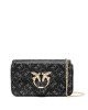 Pinko Love One Pocket Monogram Strass Black Τσάντα