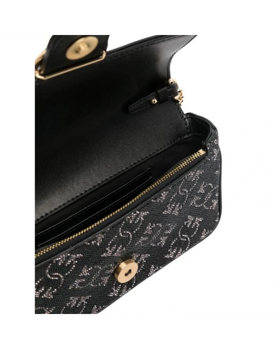 Pinko Love One Pocket Monogram Strass Black Τσάντα